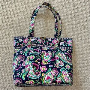 Vera Bradley Navy Floral Paisley Tote